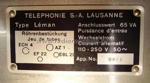 Léman II ; Autophon AG inkl. (ID = 2754464) Radio