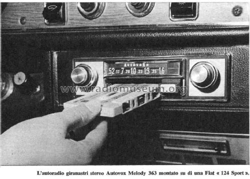 Melody Stereo MA363; Autovox SPA; Roma (ID = 133664) Car Radio