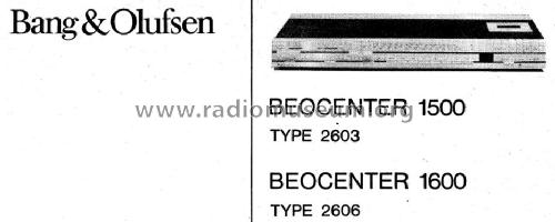 Beocenter 1600 2606; Bang & Olufsen B&O; (ID = 1062886) Radio