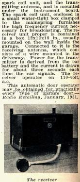 Radio-controlled Garage Door Operator; Barber-Colman Co.; (ID = 666885) Radio