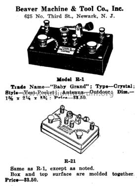 Baby Grand Crystal Model R-1; Beaver Machine & (ID = 1955197) Cristallo