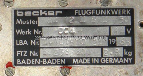 UKW Flugfunkgerät AR12M /50; Becker Flugfunkwerk; (ID = 1908421) Commercial TRX