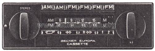 Europa Cassette Vollstereo 599; Becker, Max Egon, (ID = 2008567) Car Radio