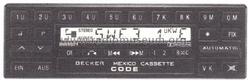 Mexico Cassette Diversity 830 BE0830 ab X 6412 061; Becker, Max Egon, (ID = 2274015) Car Radio