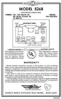 526B Ch= R-1; Bendix Radio (ID = 2793698) Radio