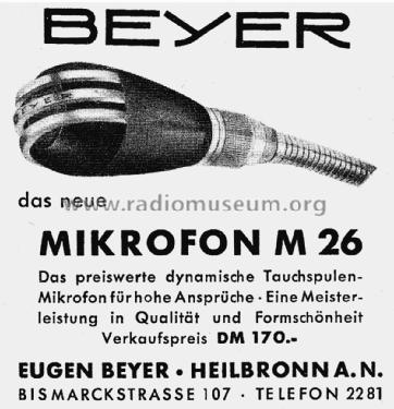 M26; Beyer; Berlin, (ID = 2637090) Microphone/PU