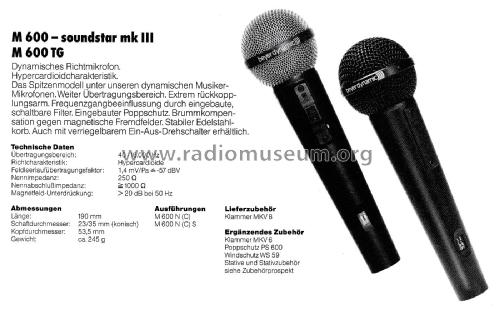 Soundstar mk III M600NS; Beyer; Berlin, (ID = 2331633) Micrófono/PU