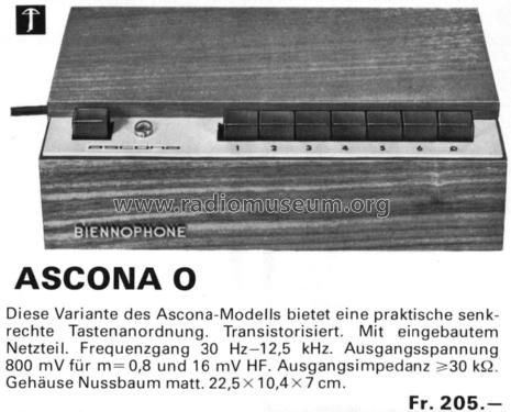 Ascona O ; Biennophone; Marke (ID = 1489937) Radio