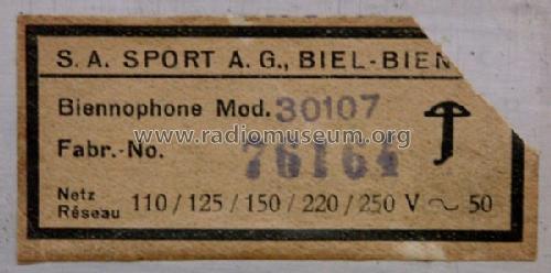 30107G; Biennophone; Marke (ID = 619337) Radio