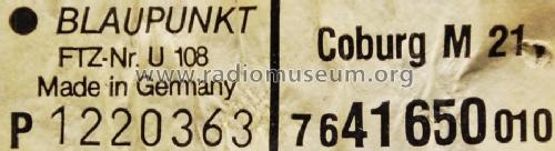 Coburg M21 7.641.650; Blaupunkt Ideal, (ID = 1776634) Car Radio
