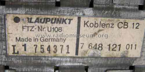 Koblenz CB 12 7.648.121.011; Blaupunkt Ideal, (ID = 976588) Autoradio