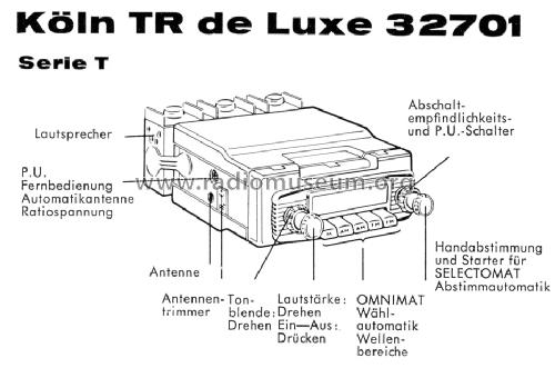 Köln TR de Luxe 32701 ab T 500001; Blaupunkt Ideal, (ID = 994512) Car Radio