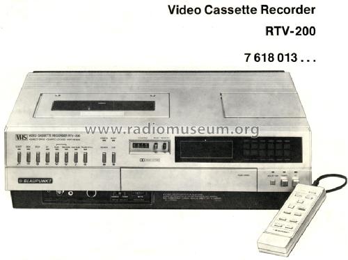Video Cassette Recorder RTV-200; Blaupunkt Ideal, (ID = 1597185) Reg-Riprod