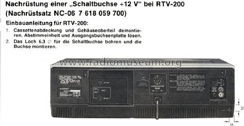 Video Cassette Recorder RTV-200; Blaupunkt Ideal, (ID = 1597188) Sonido-V