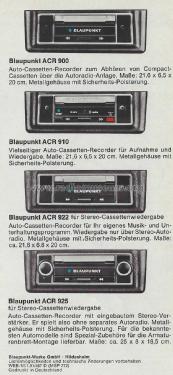 ACR922 7.631.902; Blaupunkt Ideal, (ID = 2720580) Reg-Riprod