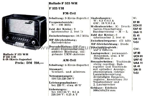 Ballade F525WH; Blaupunkt Ideal, (ID = 2590466) Radio