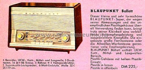 Ballett 21050; Blaupunkt Ideal, (ID = 2730800) Radio