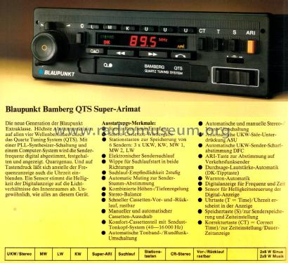 Bamberg QTS Super Arimat 7639545; Blaupunkt Ideal, (ID = 2390827) Car Radio