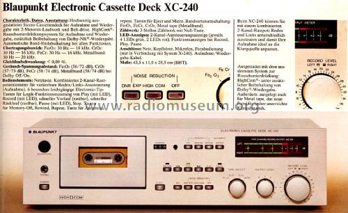 Electronic Cassette Deck XC-240 7.629.180; Blaupunkt Ideal, (ID = 2601328) R-Player