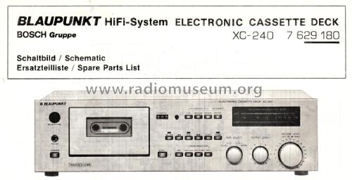 Electronic Cassette Deck XC-240 7.629.180; Blaupunkt Ideal, (ID = 2601357) R-Player