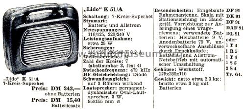 Lido K51A; Blaupunkt Ideal, (ID = 2673357) Radio