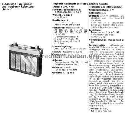 Mainz ATR Serie U ab Nr.: U 10001; Blaupunkt Ideal, (ID = 2393842) Radio