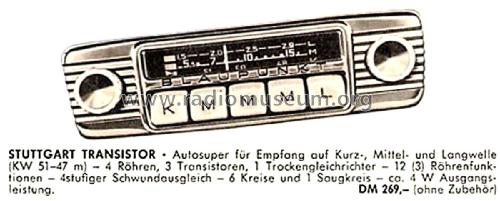 Stuttgart TR ab D 300001; Blaupunkt Ideal, (ID = 2510639) Car Radio