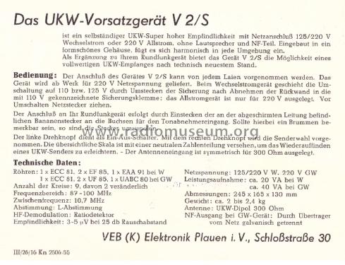 Vorsatzgerät V2S; Blohm, Ing. Heinz; (ID = 2981869) Converter