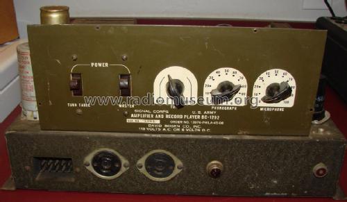Amplifier and Record Player BC-1292; Bogen -Presto, David (ID = 2045687) Ampl/Mixer