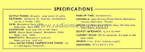 Transistor Mobile 40 Watt P.A. Amplifier BT-35A; Bogen -Presto, David (ID = 1883796) Ampl/Mixer