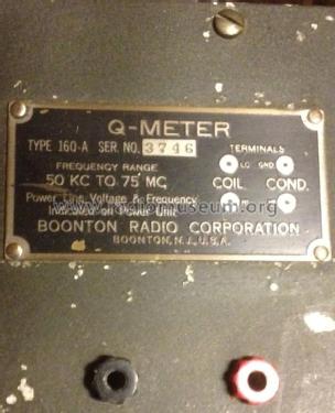 Boonton Q-Meter 160-A; Boonton Radio Corp.; (ID = 1243331) Equipment