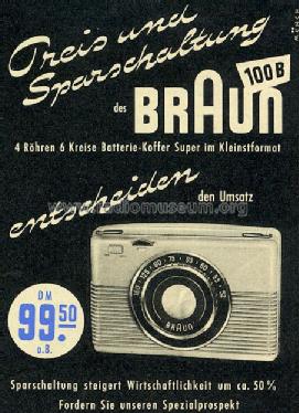 Koffersuper 100B; Braun; Frankfurt (ID = 402925) Radio