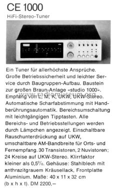 CE1000; Braun; Frankfurt (ID = 2240354) Radio