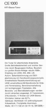 CE1000; Braun; Frankfurt (ID = 1753511) Radio