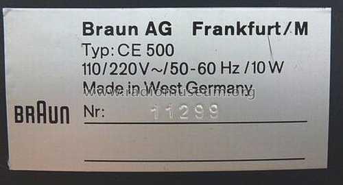CE500; Braun; Frankfurt (ID = 1313947) Radio