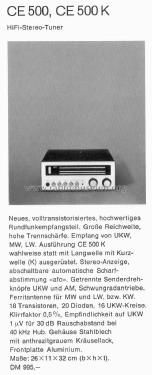 CE500; Braun; Frankfurt (ID = 1753509) Radio
