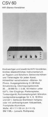 CSV60; Braun; Frankfurt (ID = 1753512) Ampl/Mixer