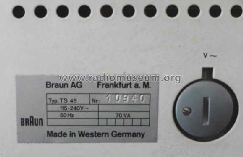 Hi-Fi-Steuergerät TS45 Ch= TC45; Braun; Frankfurt (ID = 1452903) Radio