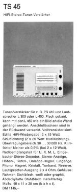 Hi-Fi-Steuergerät TS45 Ch= TC45; Braun; Frankfurt (ID = 1753519) Radio