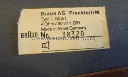 HiFi-Lautsprechereinheit L 500/1; Braun; Frankfurt (ID = 1811583) Speaker-P