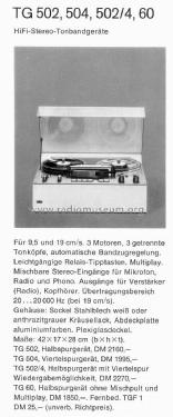 HiFi-Stereo-Tonbandgerät TG60; Braun; Frankfurt (ID = 1753621) R-Player