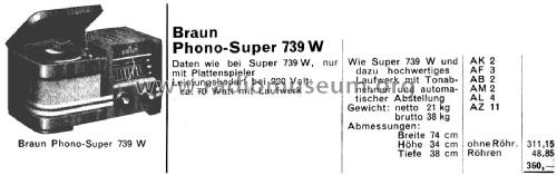 Phono-Super 739W; Braun; Frankfurt (ID = 2804824) Radio