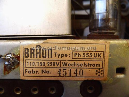 Phono-Super R555UKW Ch= Ph555UK; Braun; Frankfurt (ID = 1949547) Radio