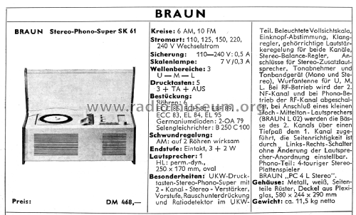 Stereo-Phono-Super SK61 Ch= RC41; Braun; Frankfurt (ID = 2945551) Radio
