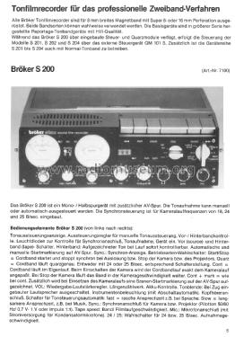 Sound Film Recorder S-200; Bröker GmbH; Köln (ID = 1779798) Enrég.-R