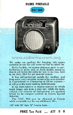 DAC 90 A; Bush Radio; London (ID = 88374) Radio