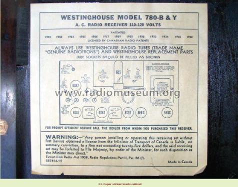 780-Y ; Canadian (ID = 2695898) Radio