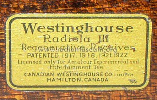 Radiola III ; Canadian (ID = 849305) Radio