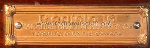 Radiola 16 ; Canadian General (ID = 736947) Radio