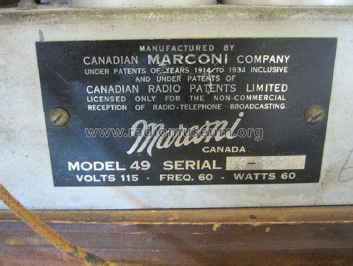 49 ; Canadian Marconi Co. (ID = 1417785) Radio
